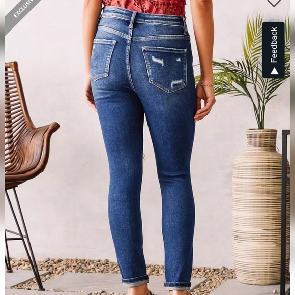 Bridge of Gly Elliott high rise skinny jeans distressed high stretch 24 - Picture 7 of 11